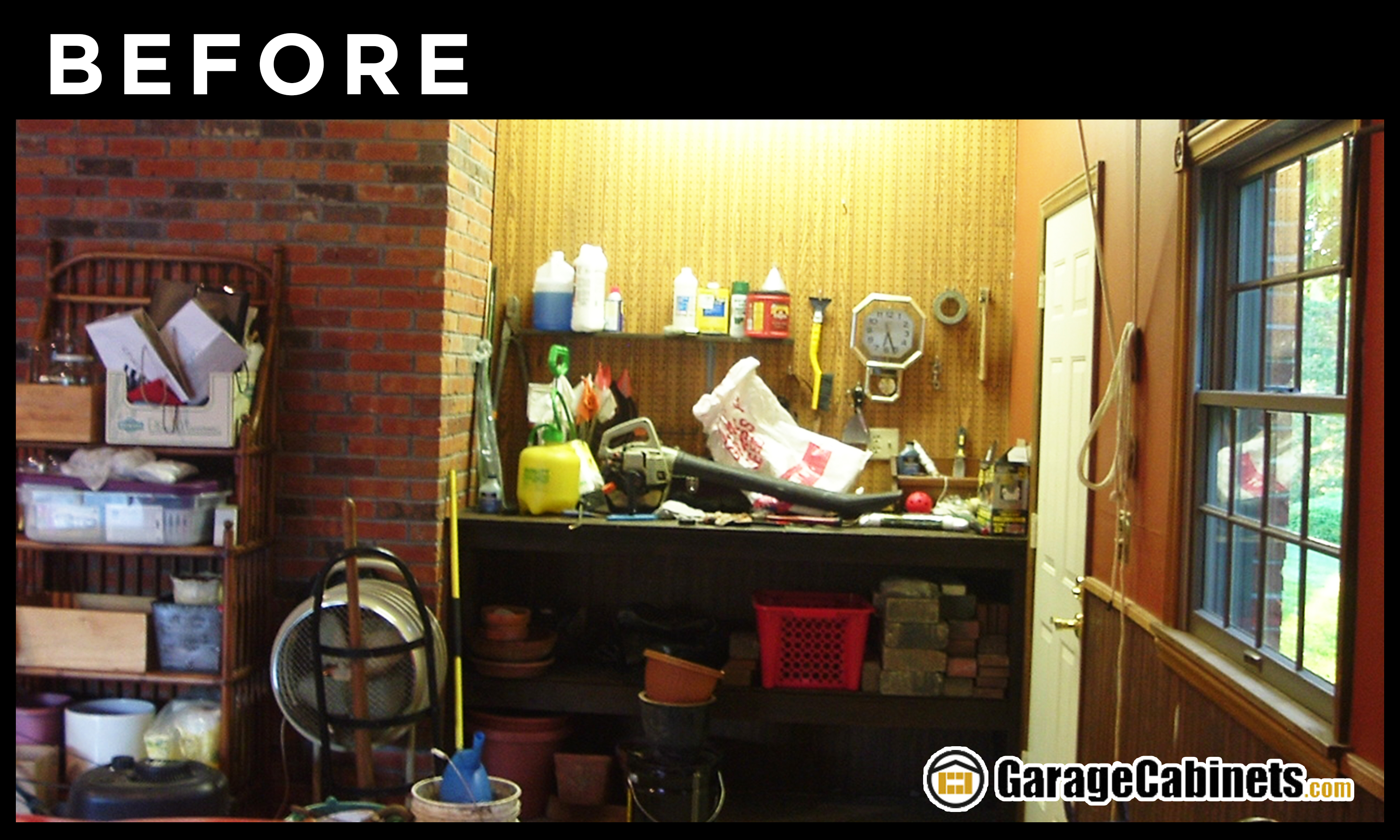 Car Guy Garage Makeover Before Photo The Car Guy Garage Workbench Area Before Garage Makeover
