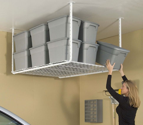 Overhead Garage Storage Racks Will Help Unclutter Your