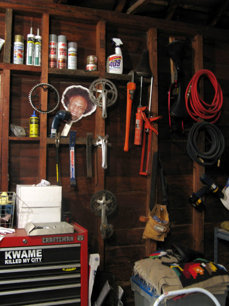 A Magnetic tool strip is quick way to organize tools.
