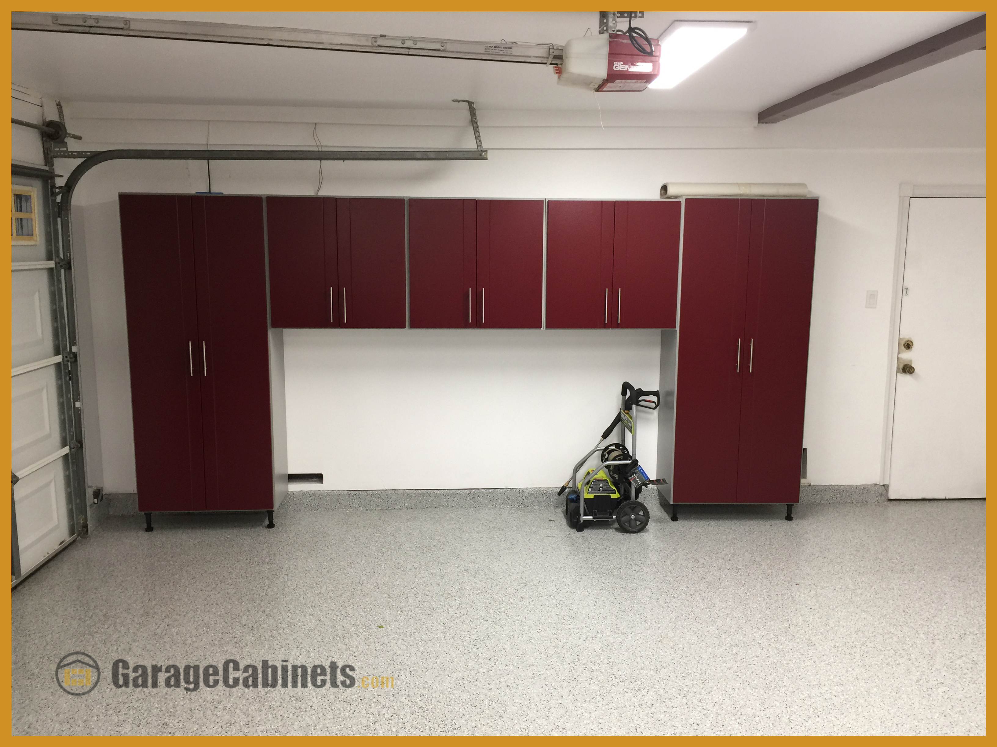 Full Wall of WorkSpace Garage Cabinets in the Multipurpose Garage