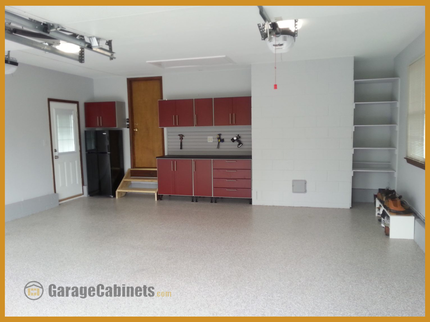 WorkSpace Garage Cabinets In Your Average 2 Car Massachusetts Garage