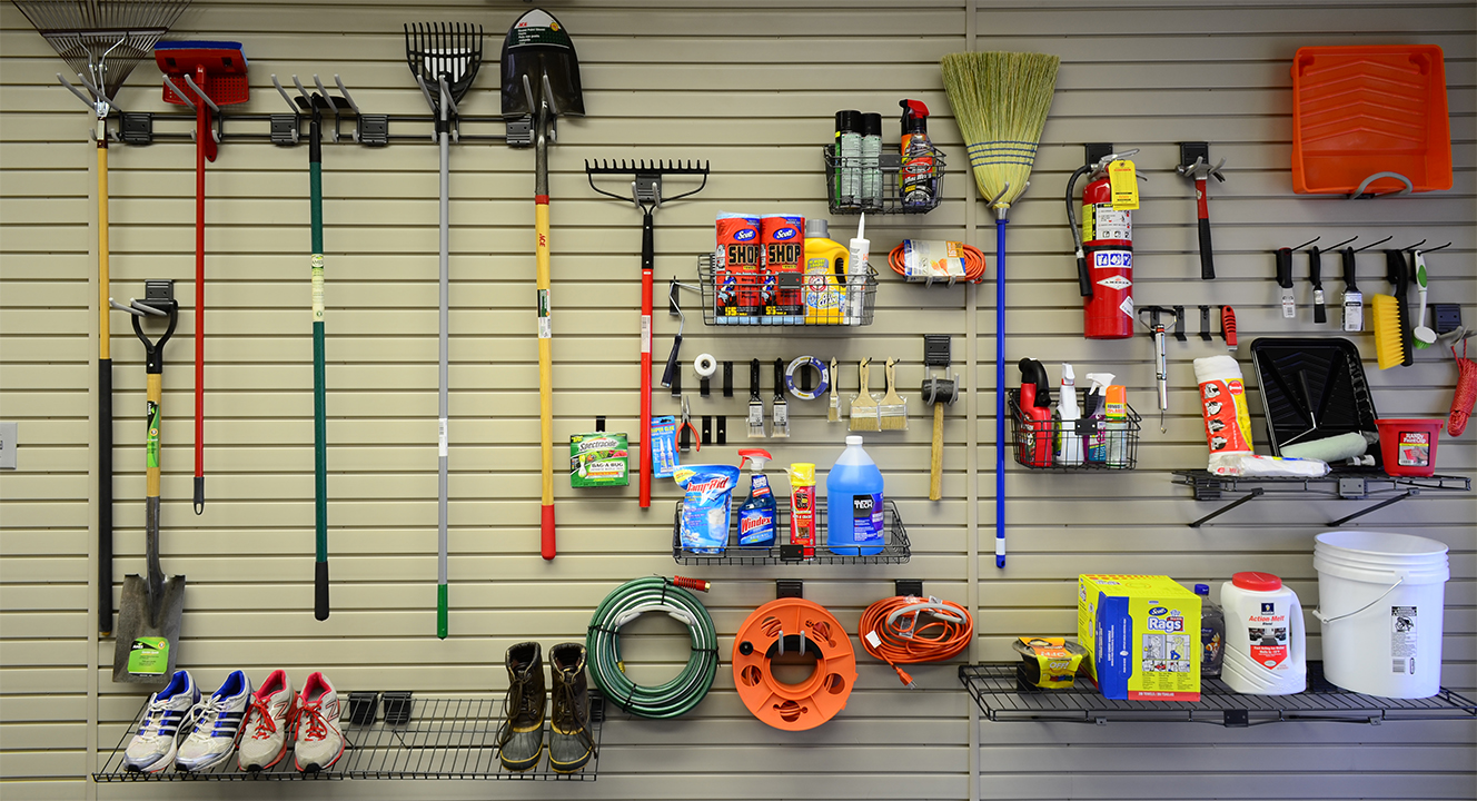 40-Piece Slatwall Organizer Kit - Includes Hooks, Shelves, Baskets