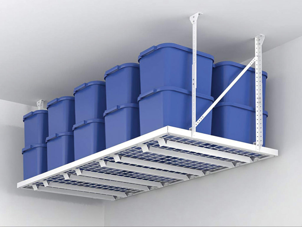 Overhead Garage Storage Racks Will Help Unclutter Your Garage Floor!
