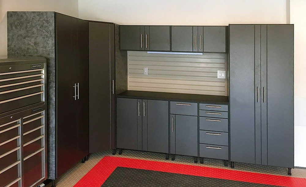 black-corner-garage-cabinets