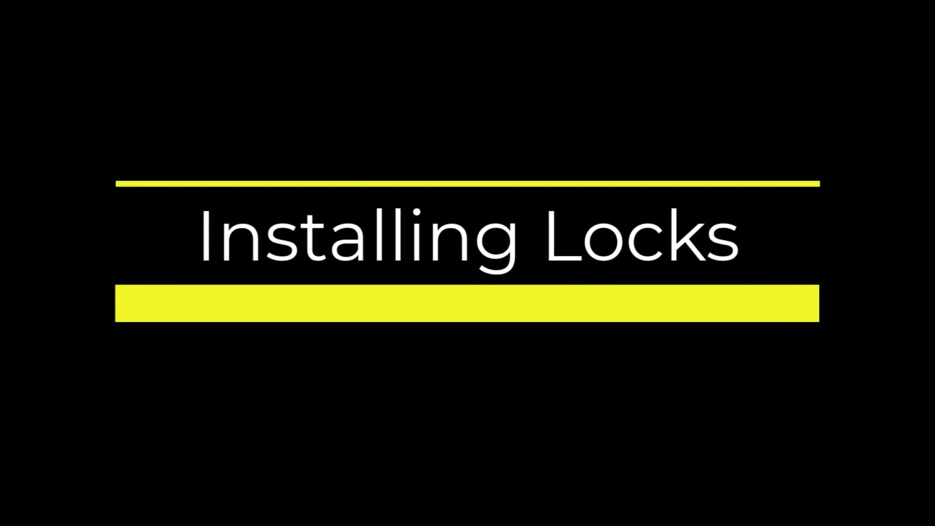 Installing Locks