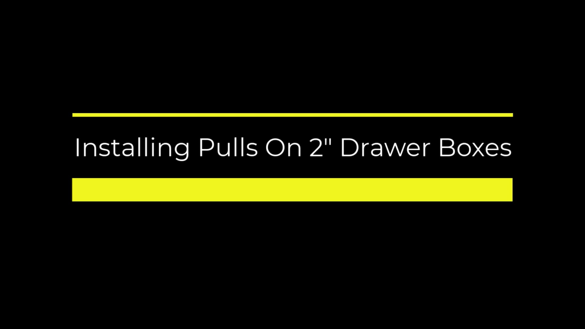 Installing Pulls on a Shallow Drawer