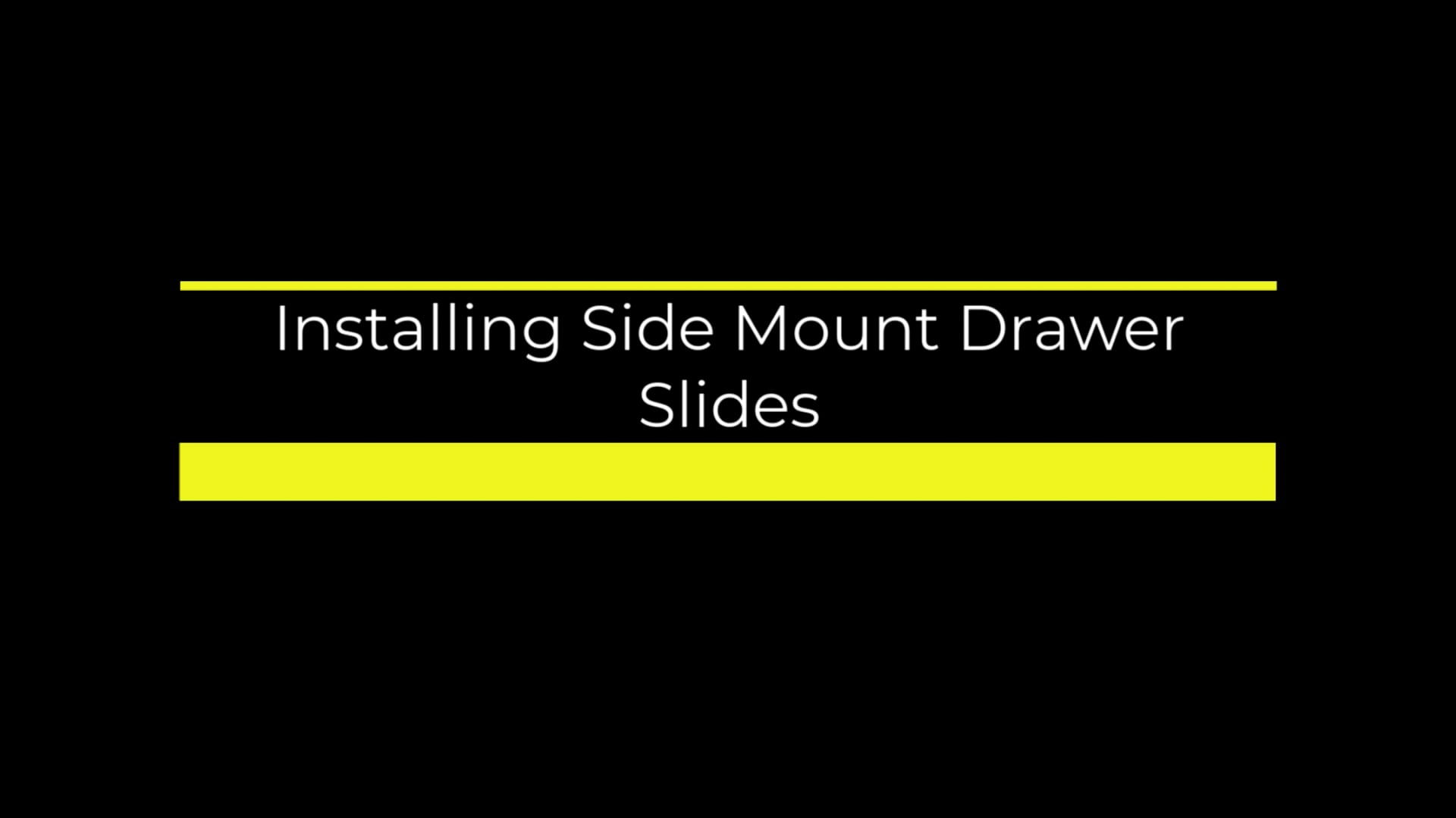 Installing Side Mound Drawers