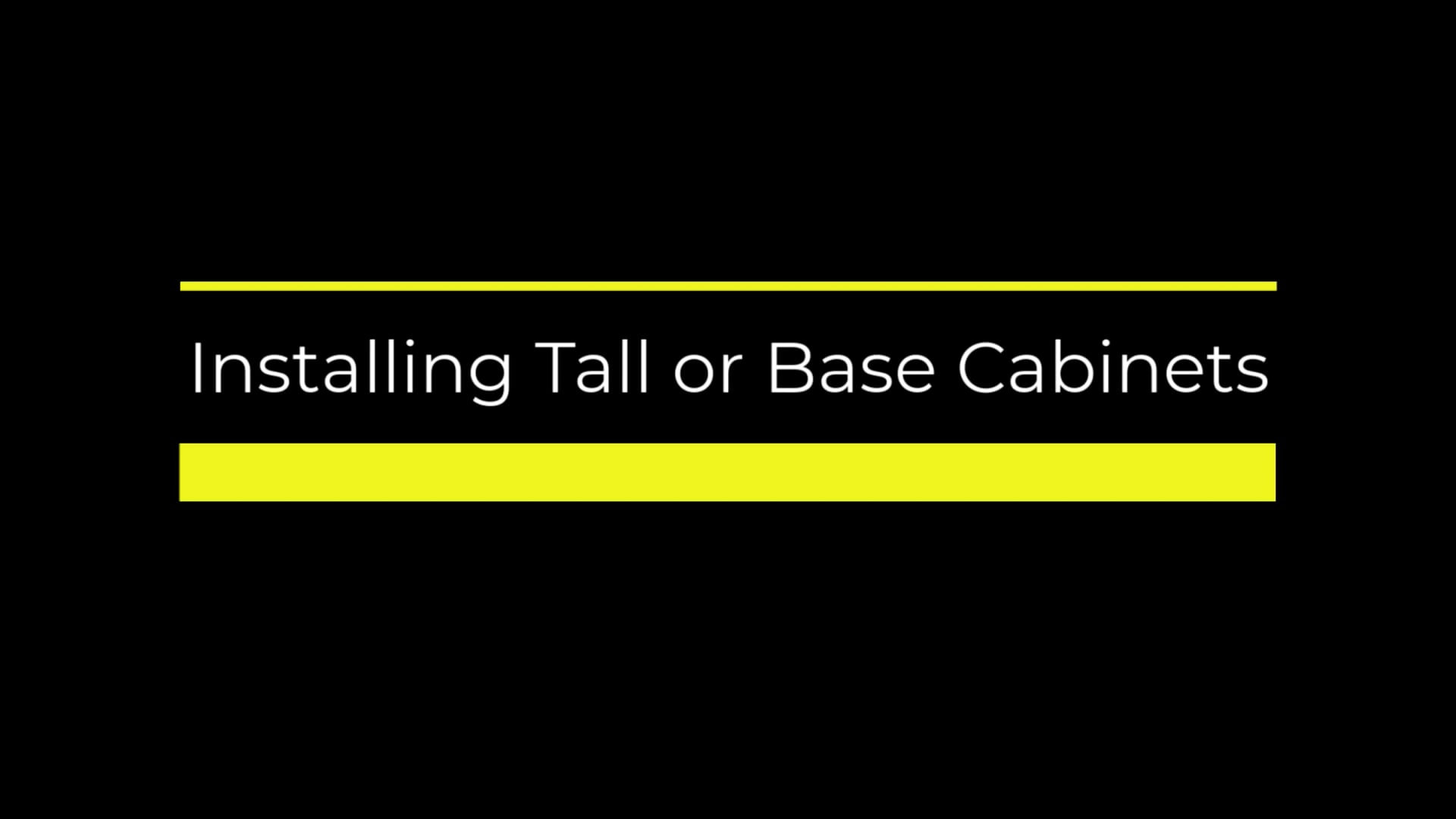 Installing Tall and Base Cabinets