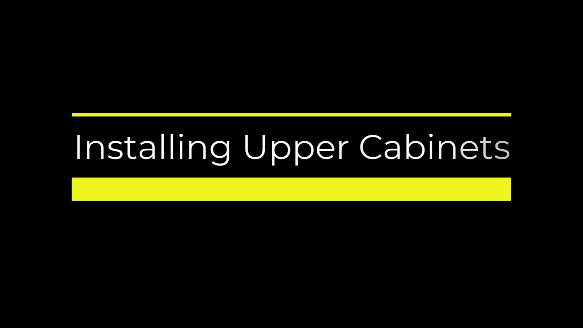 Installing upper Cabinets